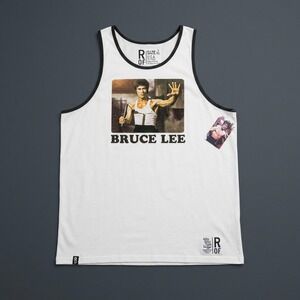Roots of Fight Bruce Lee Ringer Tank Top Men's XL NWT Vintage White Graphic New